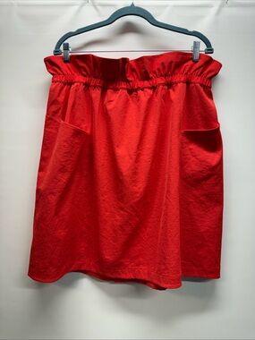 LULULEMON Women’s TRIP TAKER SKIRT Sz 14 Carnation Red Paperbag Elastic Waist
